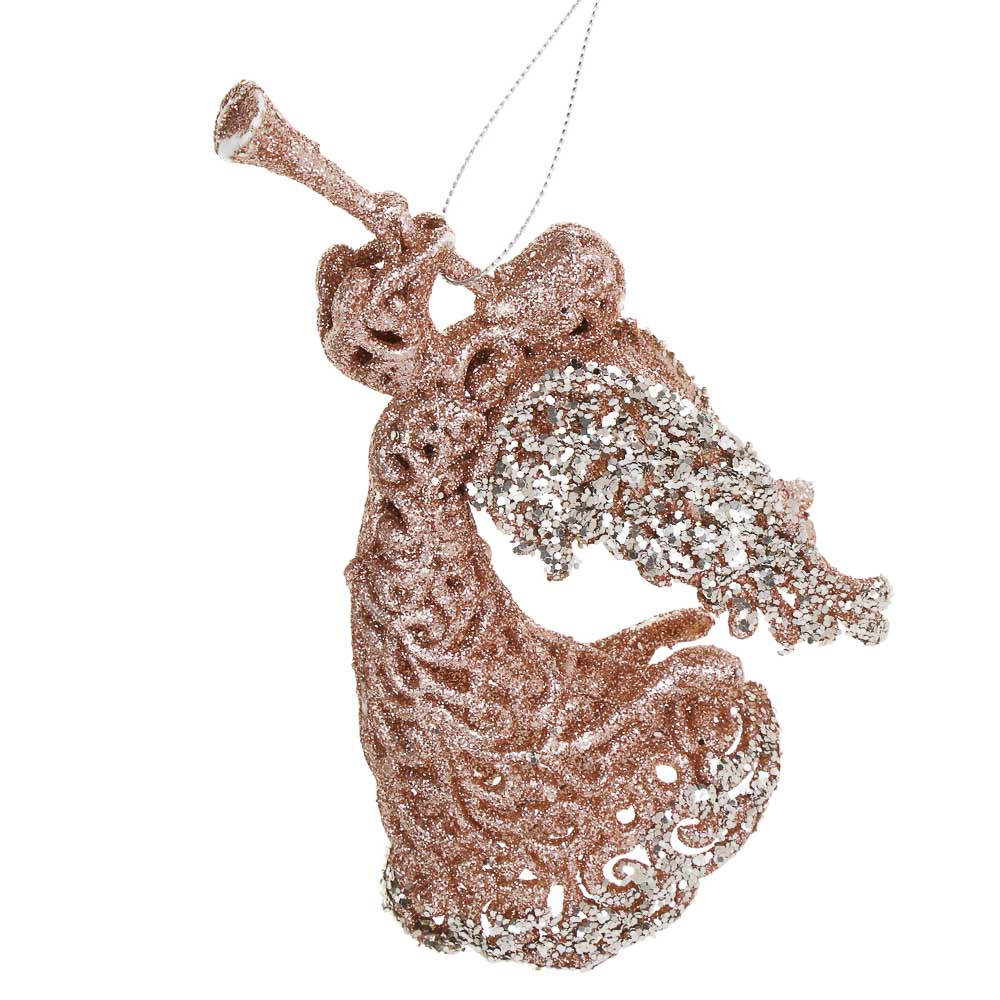 СНОУ БУМ Декоративная подвеска "Ангел" 16 см, пластик, глиттер, арт.№ 397-490