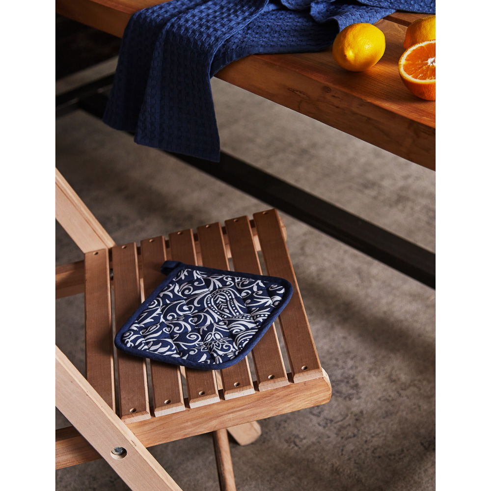 BY COLLECTION Прихватка 20х20см, 100% хлопок, синий, арт.№ 493-106