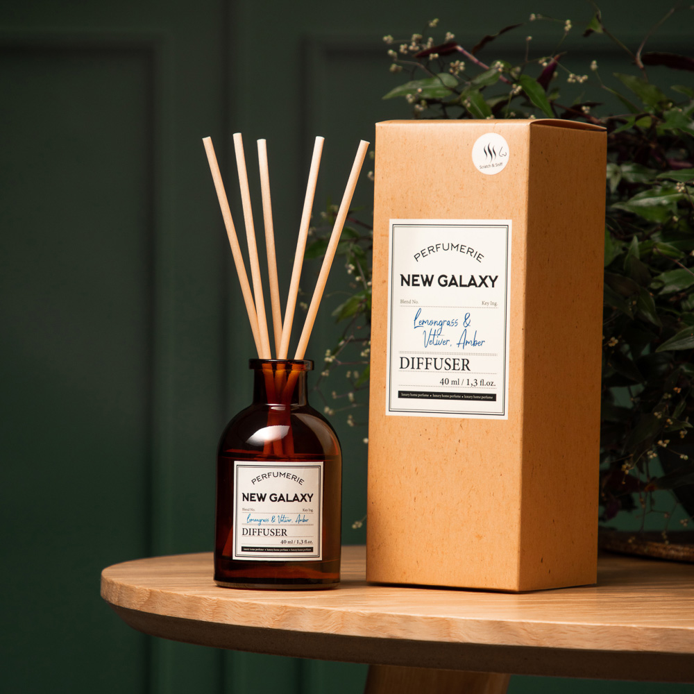 NEW GALAXY Диффузор Perfumerie, Lemongrass & Vetiver, Amber, 40мл, арт.№ 778-194