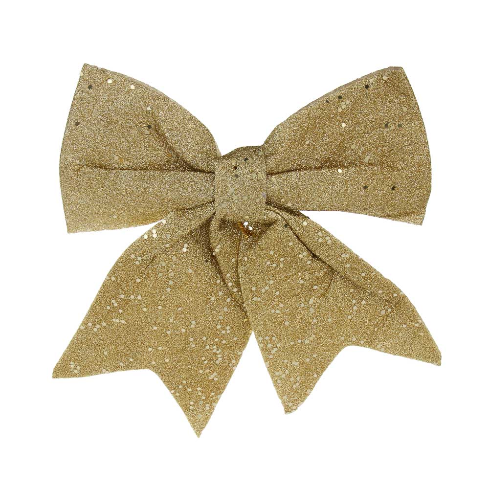 СНОУ БУМ Бант золотой 20х21 см, полиэстер, арт.№ 376-812
