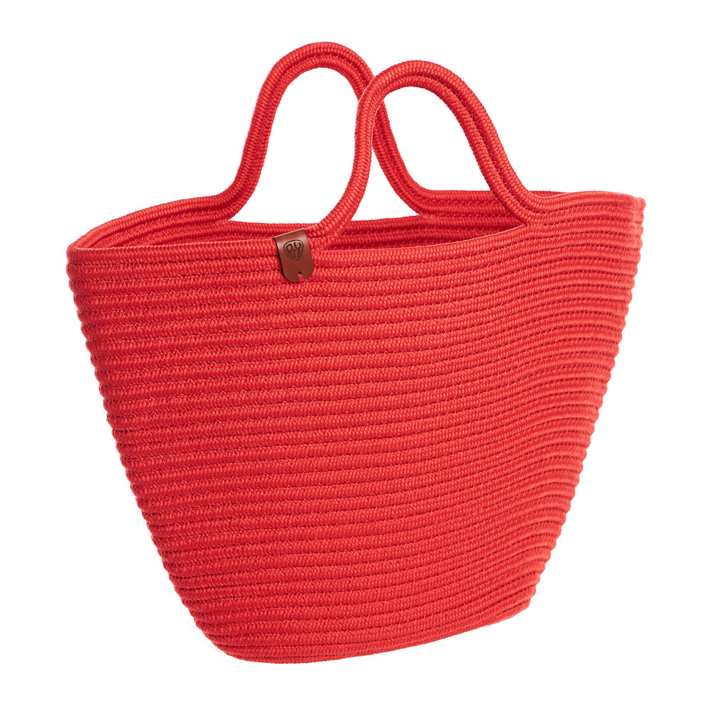BY COLLECTION Карибы Сумка плетеная 30х25см, 100% полиэстер, коралловый, арт.№ 496-018
