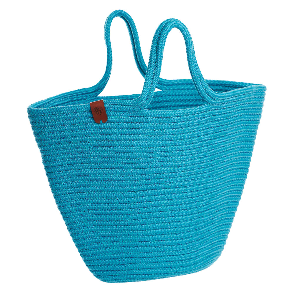 BY COLLECTION Карибы Сумка плетеная 30х25см, 100% полиэстер, бирюзовый, арт.№ 496-019
