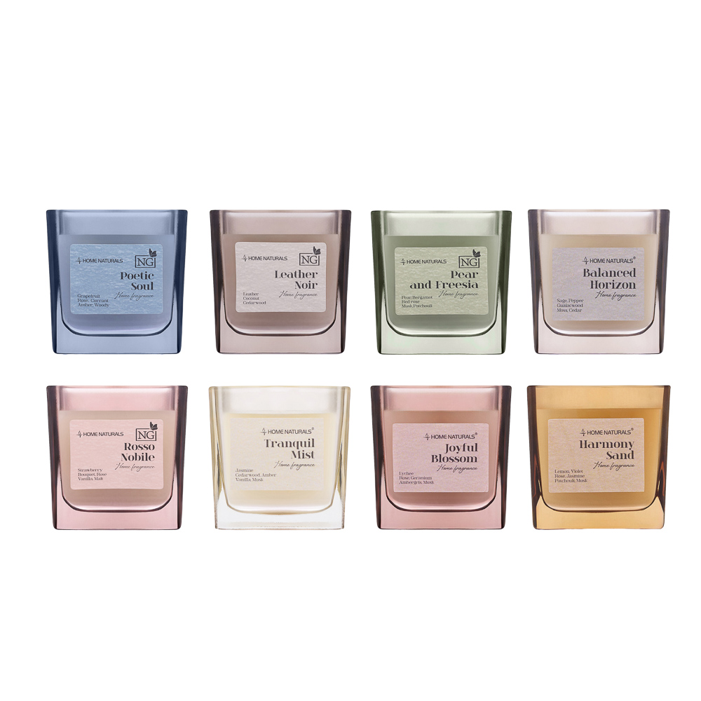 NEW GALAXY Свеча ароматизированная Home Naturals, poetic soul, rosso nobile,leather noir,pear&freesi, арт.№ 778-246