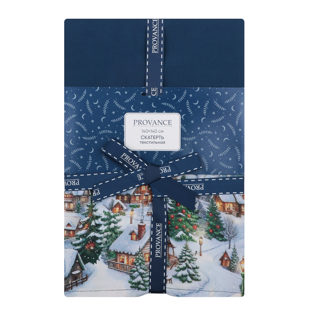 PROVANCE Нордик Скатерть текстильная с водоотталк.пропиткой, 140х140см, 100% полиэстер, домики, арт.№ 492-283