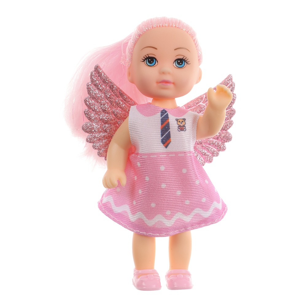 ИГРОЛЕНД Кукла с крылышками и цветн.волосами, 11 см, ABS, PVC, полиэстер, 13,5х4,5х18 см, 6 дизайнов, арт.№ 436-150