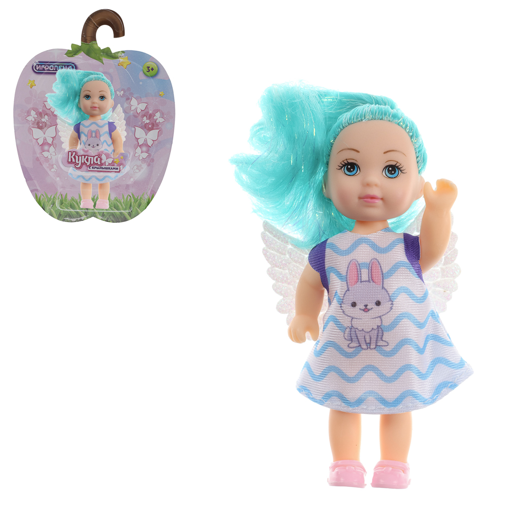 ИГРОЛЕНД Кукла с крылышками и цветн.волосами, 11 см, ABS, PVC, полиэстер, 13,5х4,5х18 см, 6 дизайнов, арт.№ 436-150