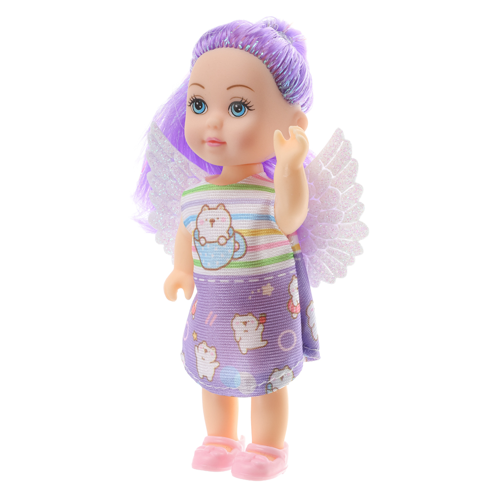 ИГРОЛЕНД Кукла с крылышками и цветн.волосами, 11 см, ABS, PVC, полиэстер, 13,5х4,5х18 см, 6 дизайнов, арт.№ 436-150
