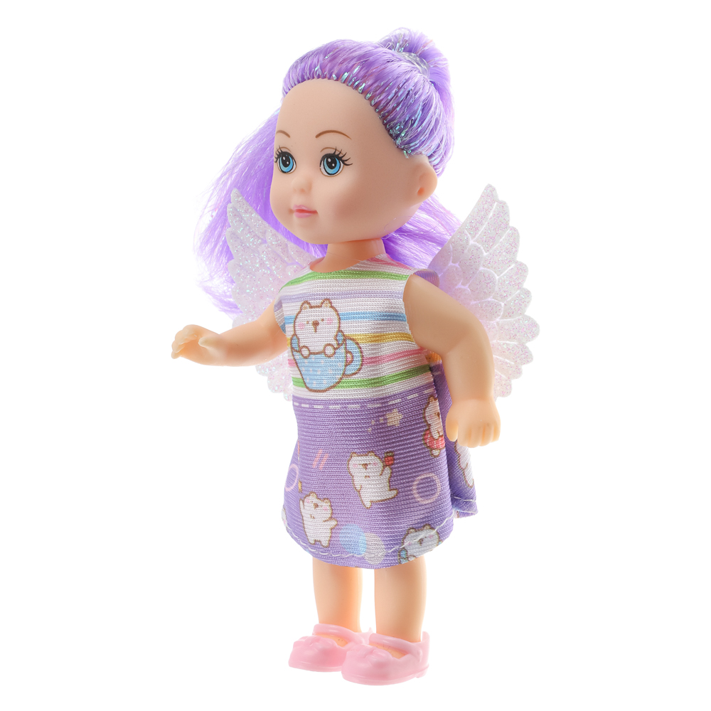 ИГРОЛЕНД Кукла с крылышками и цветн.волосами, 11 см, ABS, PVC, полиэстер, 13,5х4,5х18 см, 6 дизайнов, арт.№ 436-150