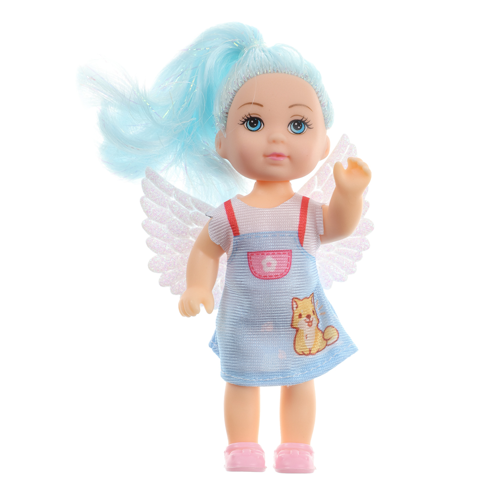 ИГРОЛЕНД Кукла с крылышками и цветн.волосами, 11 см, ABS, PVC, полиэстер, 13,5х4,5х18 см, 6 дизайнов, арт.№ 436-150