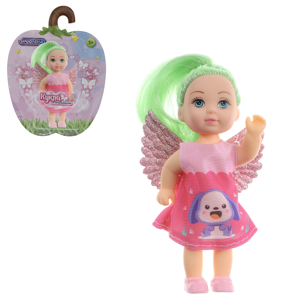 ИГРОЛЕНД Кукла с крылышками и цветн.волосами, 11 см, ABS, PVC, полиэстер, 13,5х4,5х18 см, 6 дизайнов, арт.№ 436-150