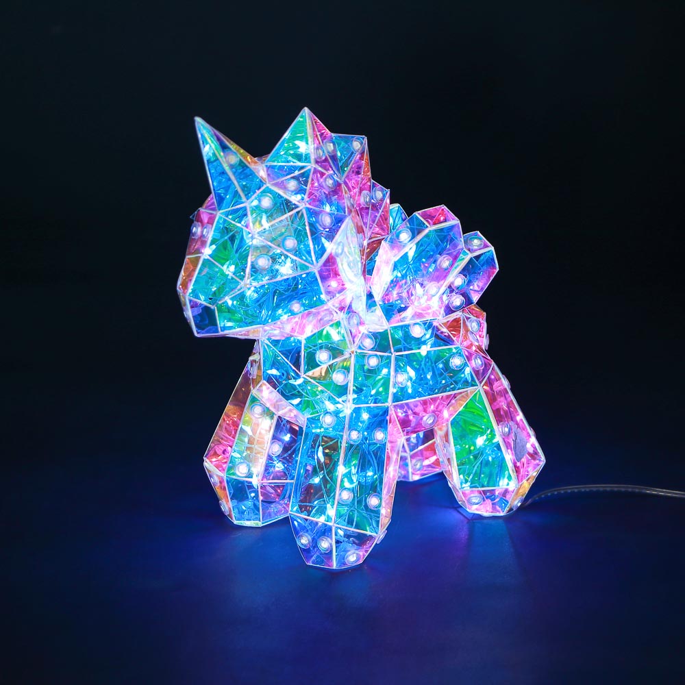 Светильник декоративный СНОУ БУМ Единорог, 13х20 см, 70 LED, с пультом, 8 режимов, USB, арт.№ 185-100