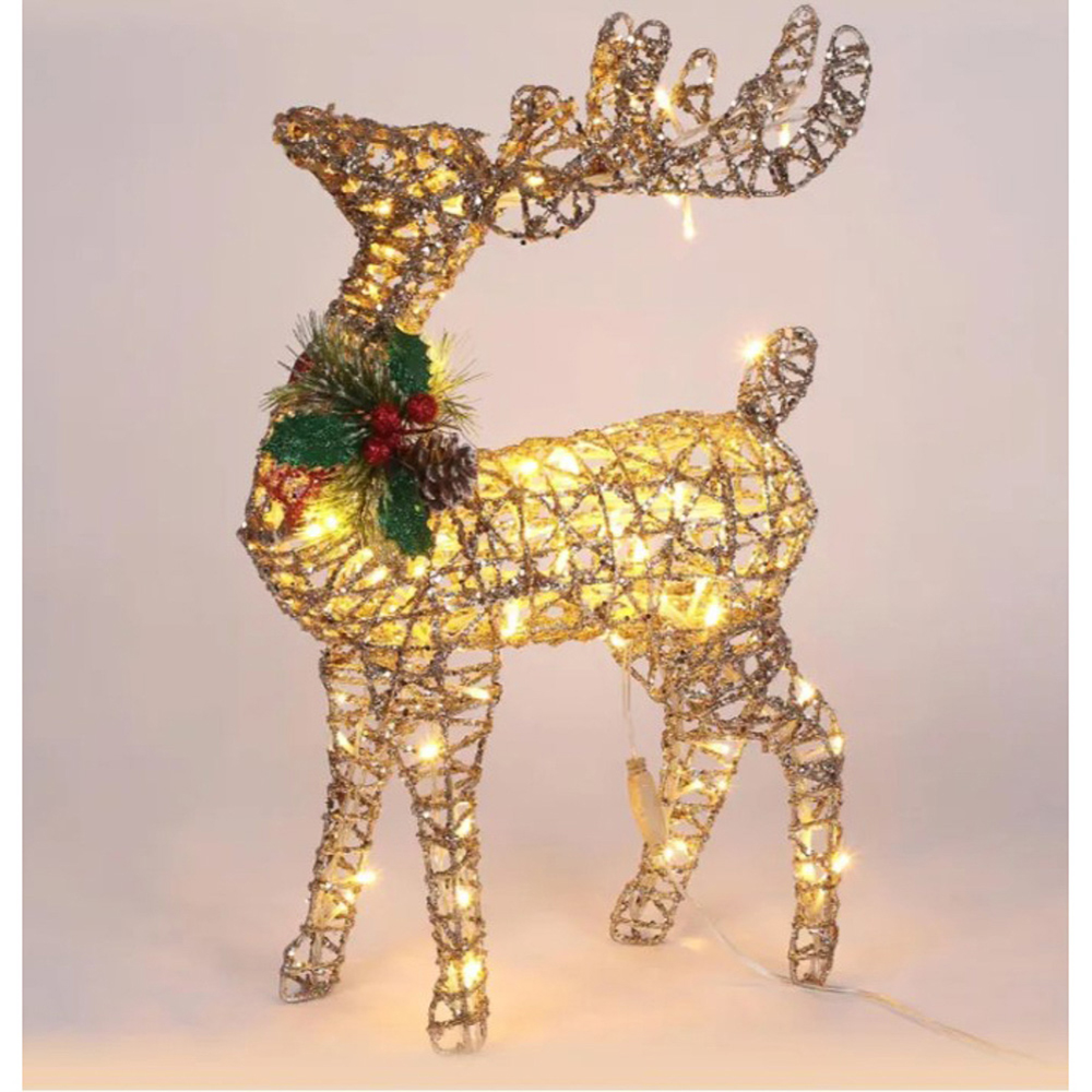 СНОУ БУМ Олень, 20 LED, 30 см, шампань, постоянное свечение, арт.№ 306-092
