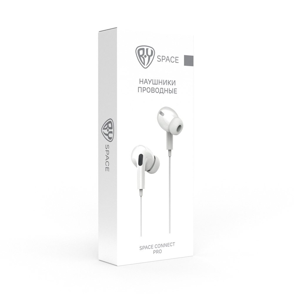 Наушники проводные внутриканальные BY с микрофоном Space Connect PRO, TYPE-C, белый, арт.№ 410-093