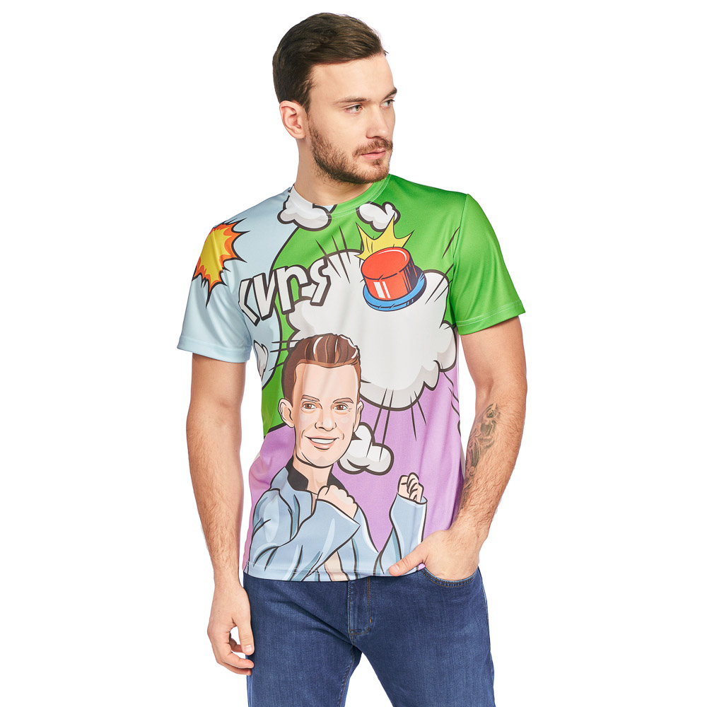 Футболка спортивная для взрослых "КИРЯ", размер L, 100% полиэстер, 4 дизайна, арт.№ 006-009