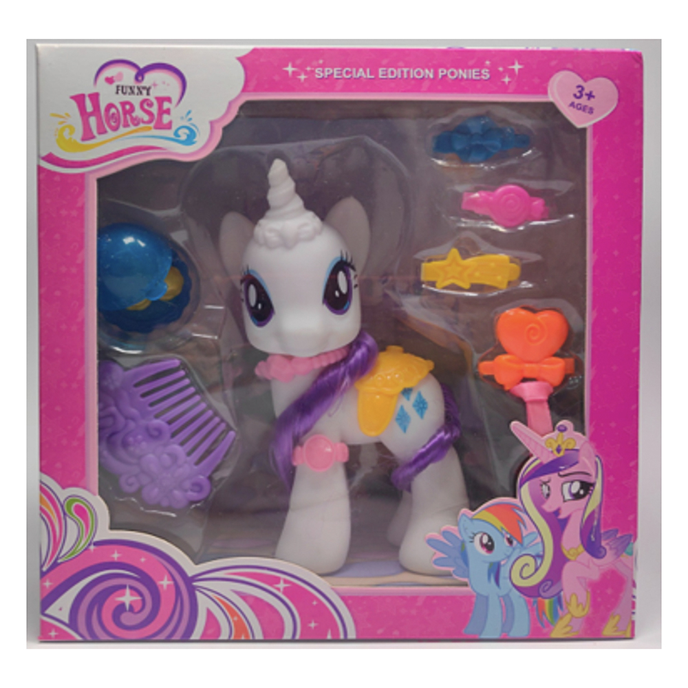 Единорог с аксессуарами, ABS, Н29, тм ИГРОЛЕНД, 3+, арт.№ 258-117