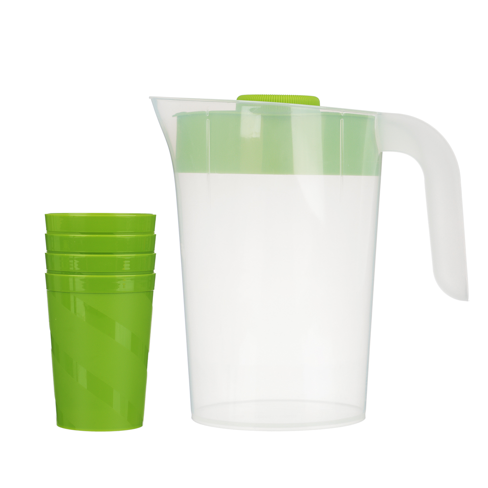 Набор посуды: кувшин 2л Practic с крышкой + стаканы 4шт 0,25л, пластик — купить в МПР Набор посуды: кувшин 2л Practic с крышкой + стаканы 4шт 0,25л, пластик, арт.№ 861-483