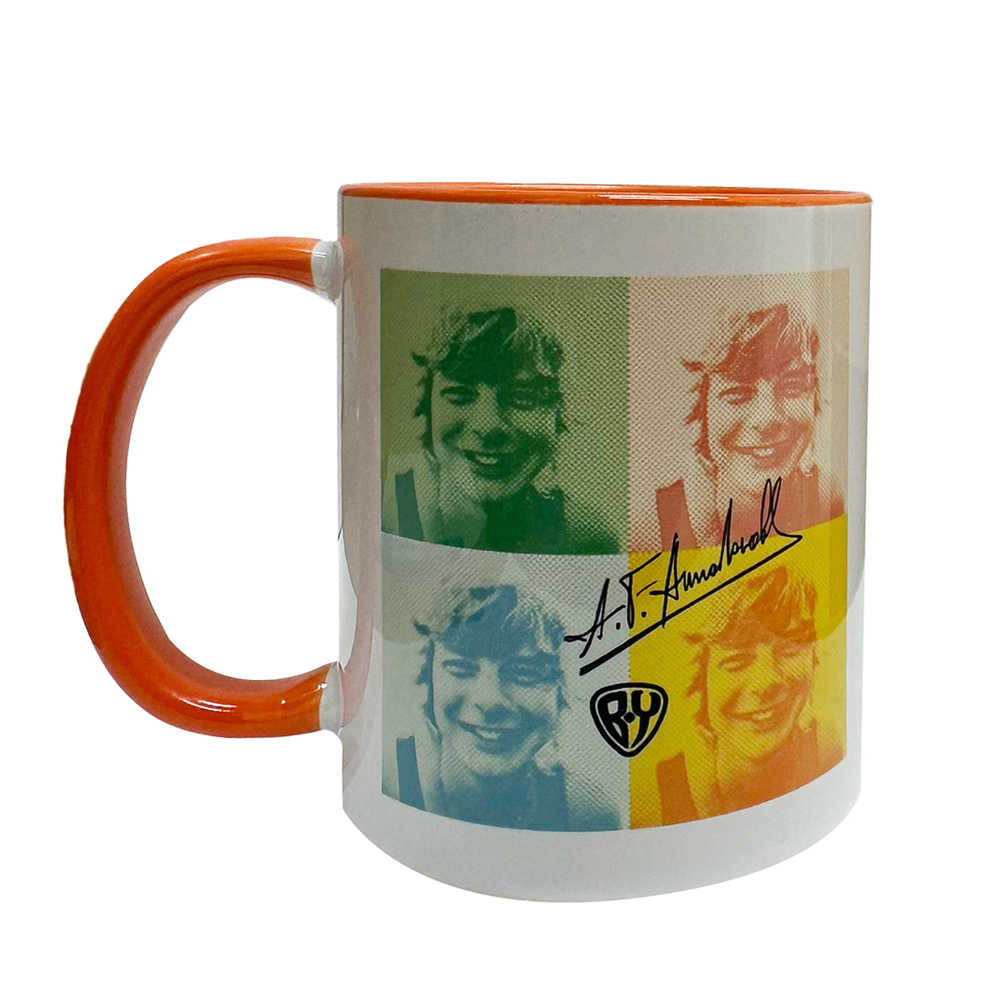 Кружка цветная внутри, керамическая, премиум с сублимацией "Рыжий" принт № 3, арт.№ 489-409