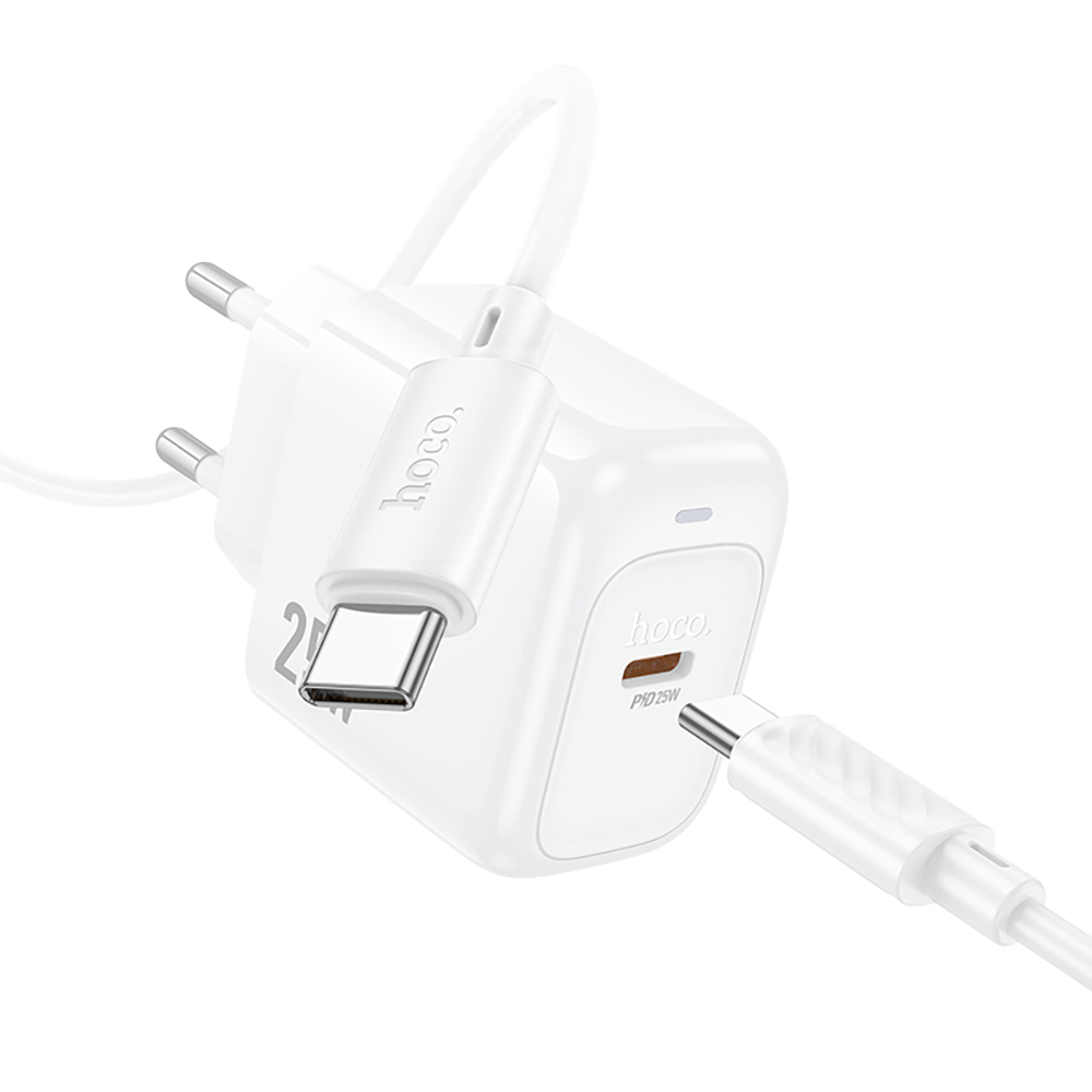 Комплект СЗУ hoco. модель CS53A, USB-C, PD25Вт, каб. C-C, белый, арт.№ 916-337