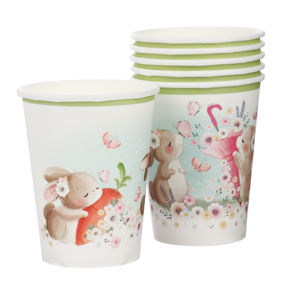 Набор бумажных стаканов Милые кролики, 6 шт*250 мл, арт.№ 530-416