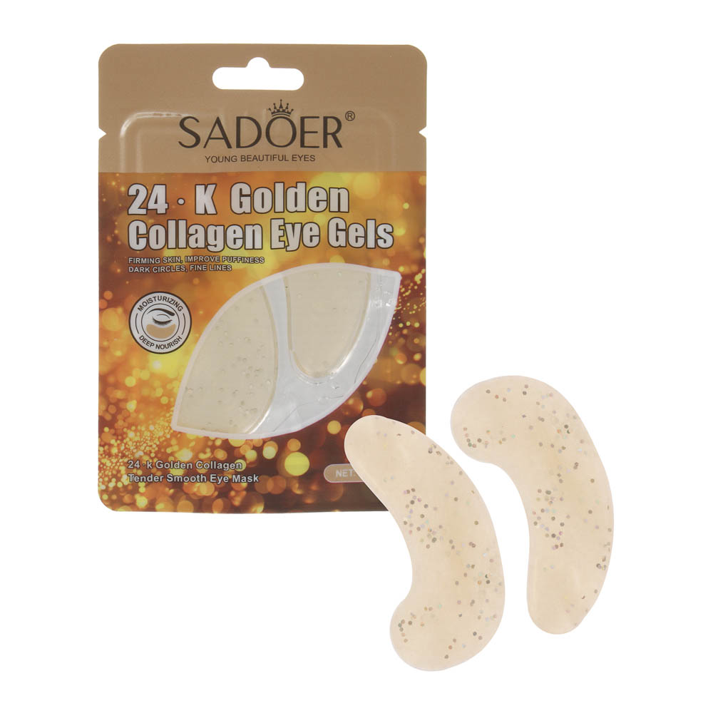 Патчи для глаз подтягивающие с коллагеном и 24К золотом тм Sadoer, 1 пара х 7,5гр, арт.№ 022-212