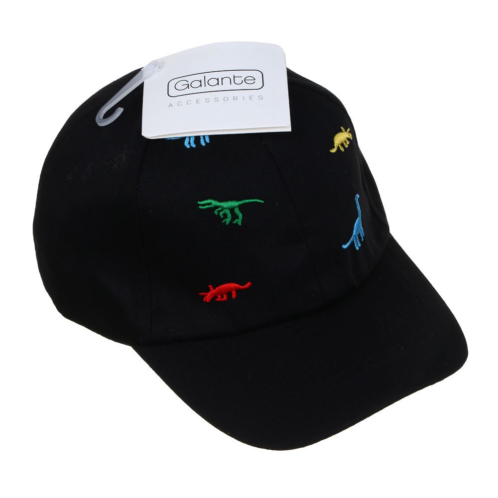 GALANTE Кепка детская, р.52, 30% хлопок, 70% полиэстер, черный, ВЛ25-02, #1, арт.№ 314-901