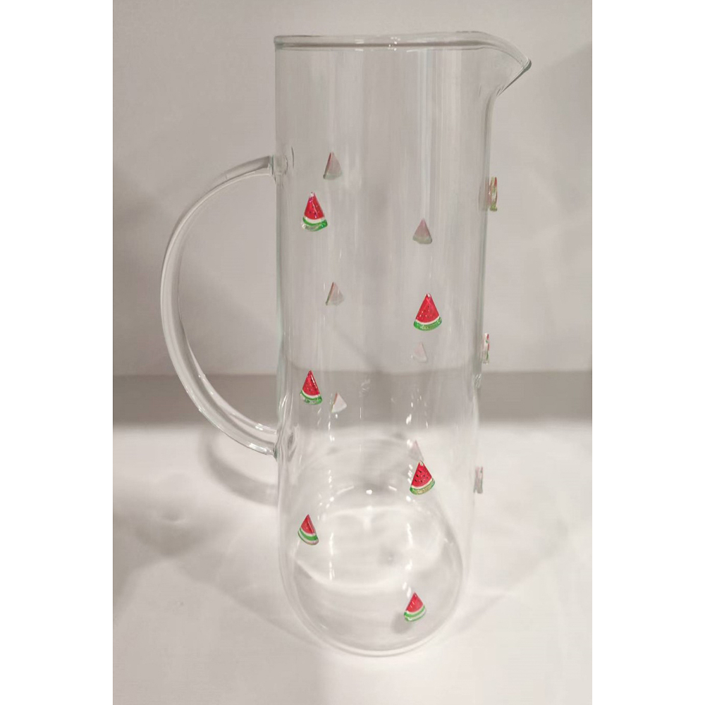 Кувшин с аппликацией 1440мл, бамбуковая крышка, стекло, арт.№ 878-734