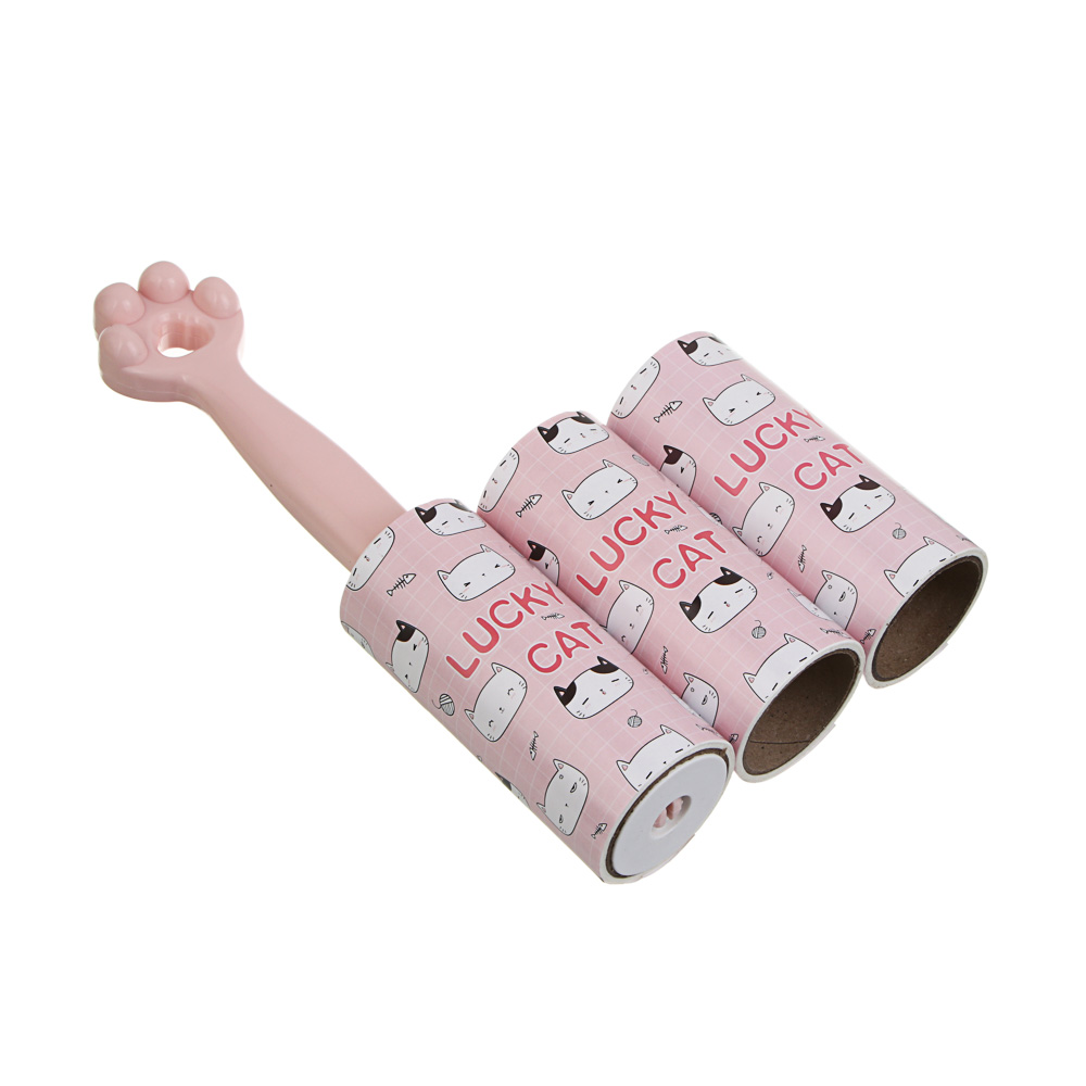 Ролик для чистки одежды тм VETTA с кошачьей лапкой + 2 сменных блока, 40 листов, пластик, арт.№ 454-014