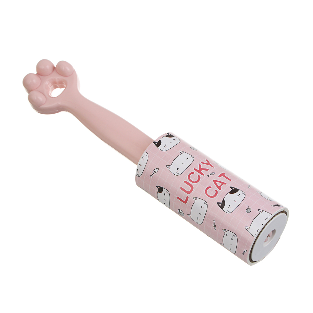 Ролик для чистки одежды тм VETTA с кошачьей лапкой + 2 сменных блока, 40 листов, пластик, арт.№ 454-014