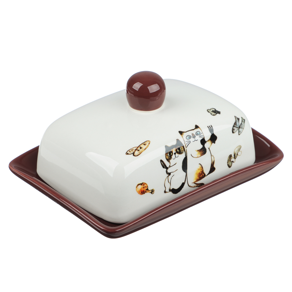 Масленка 17х12,5х8,3см, тм MILLIMI Котовасия, керамика, арт.№ 824-300