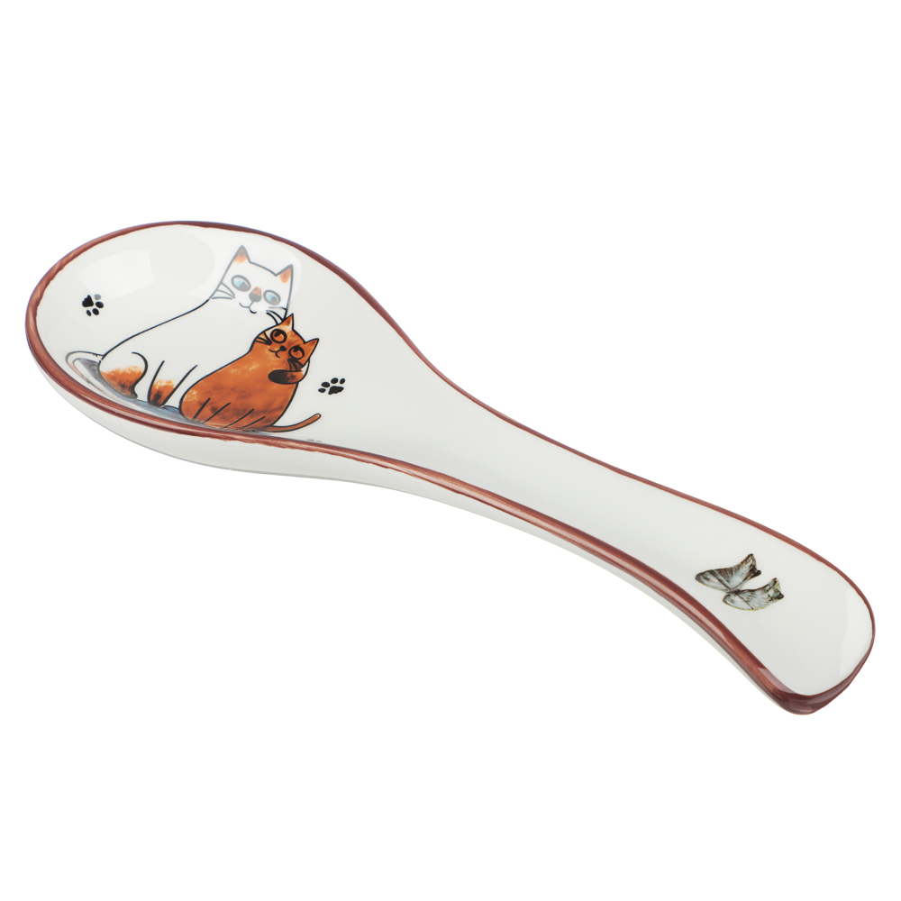 Подставка под ложку 24,7х9х2,5см, тм MILLIMI Котовасия, керамика, арт.№ 824-302