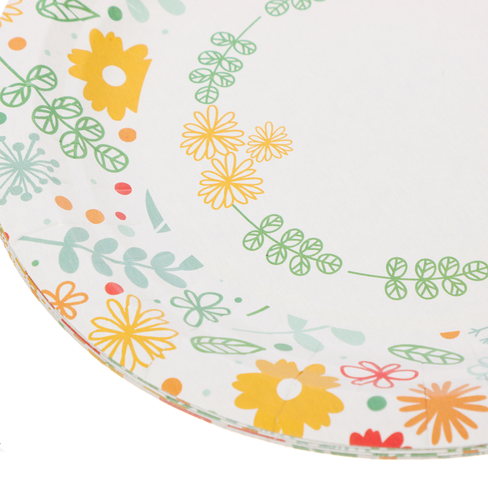 Набор бумажных тарелок Лимоны, Желтые цветы, 6 шт в асс, арт.№ 530-380