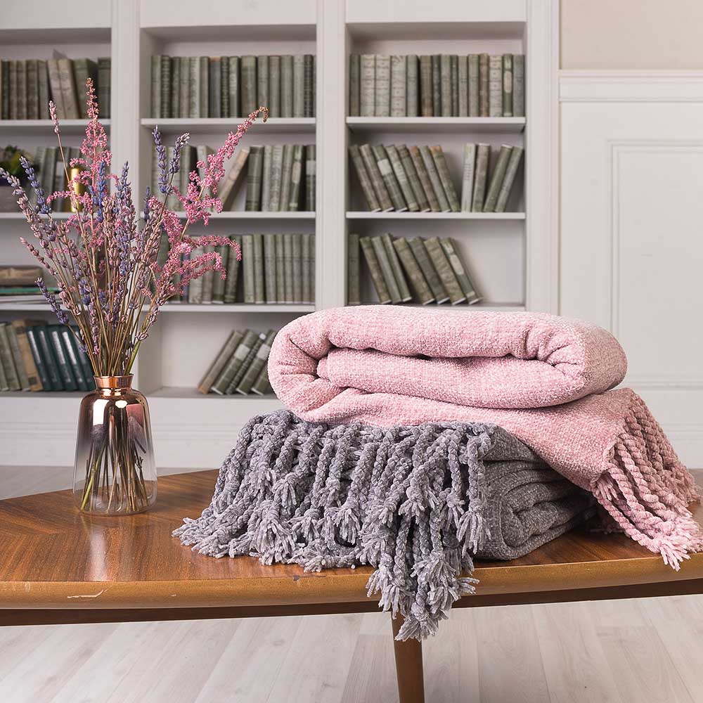 PROVANCE Плед синель 130Х170см, 100%  полиэстер, серый MP, арт.№ 486-105