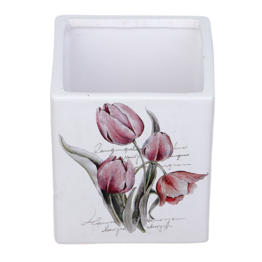 INBLOOM Кашпо Цветы 10х9см, керамика, арт.№ 164-358