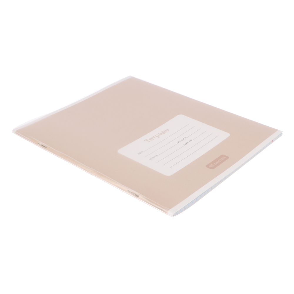 Тетрадь школьная 18 листов в клетку ClipStudio, БЕЛЫЕ ЛИСТЫ, скрепка, обл. пластик, арт.№ 579-033