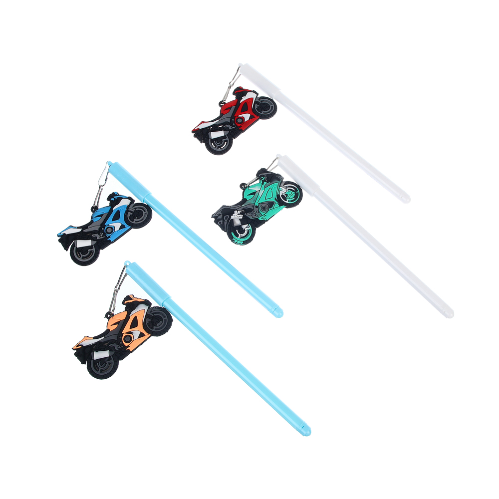 Ручка гелевая черная с фигуркой "Мото", 4 вида, арт.№ 591-286