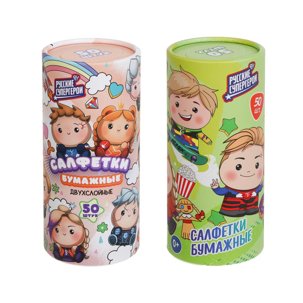 BY Русские Супергерои Салфетки 2 слоя, 50л, 13x18см, арт.№ 912-029