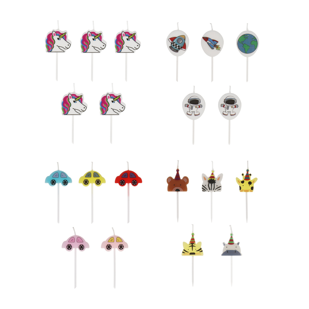 Набор свечей для торта тм Fntastic, 5 шт, 7 см, фигурные, парафин, 4 вида, арт.№ 506-260