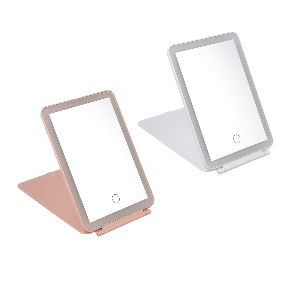 Зеркало с LED подсветкой настольное тм ЮНИLOOK Светозар, полипропилен, стекло, 19,8х13,5см, 2 цвета, арт.№ 301-274