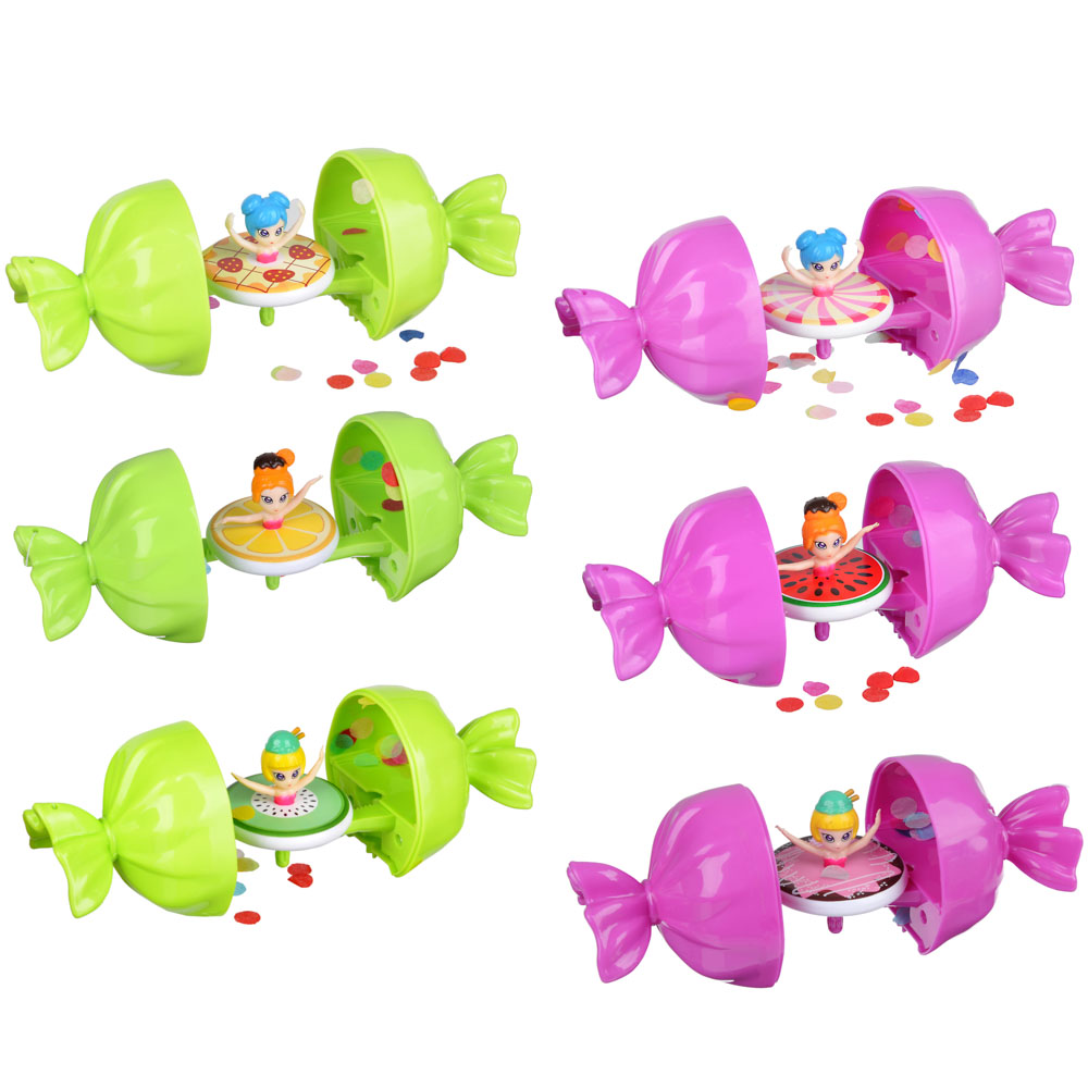 ИГРОЛЕНД Волчок девочка в шаре, ABS, 12,5х6,5х6,5см, 6 дизайнов, арт.№ 295-175