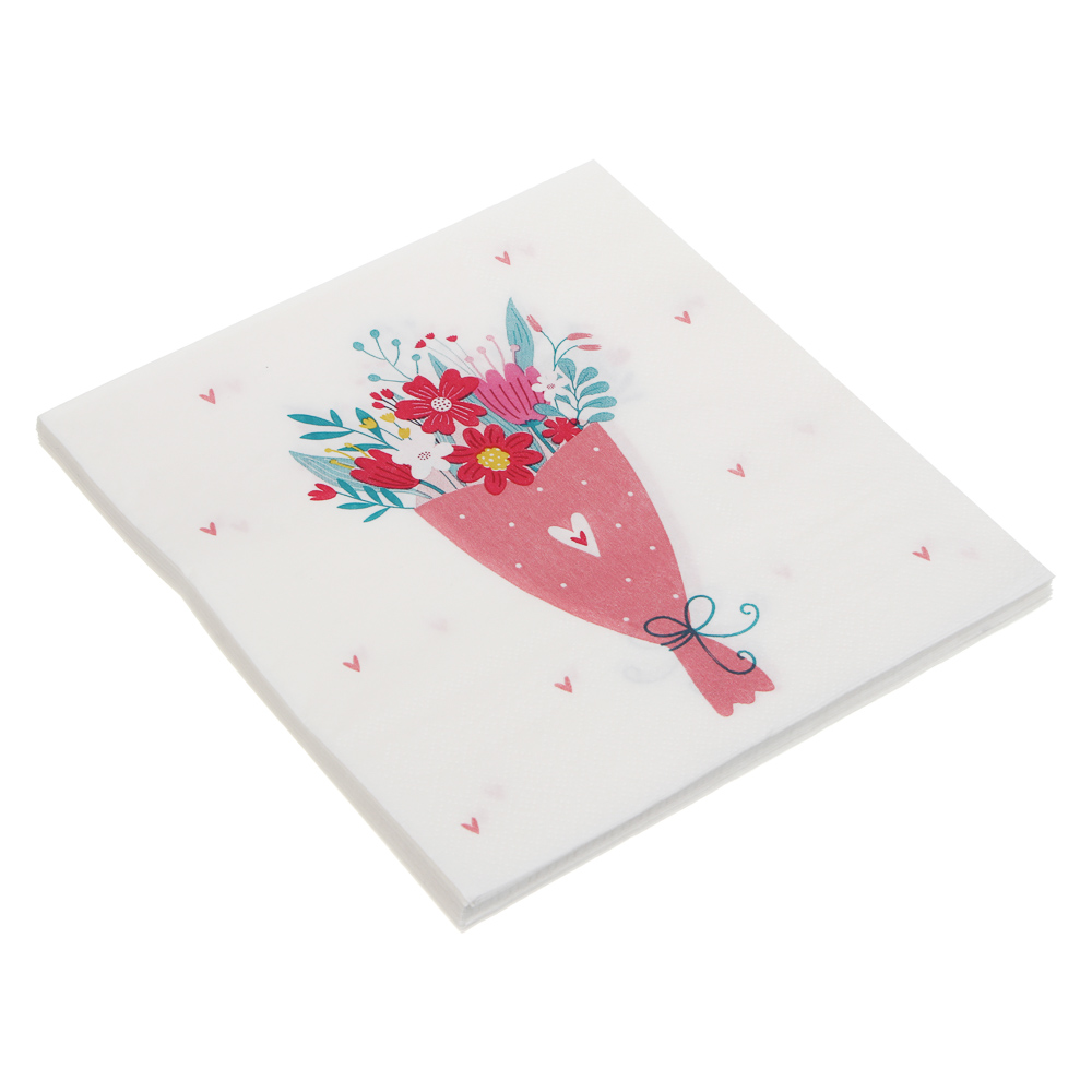 Набор салфеток бумажных тм Fntastic "Букет", 18x18 см бумага, 12 шт, арт.№ 530-463