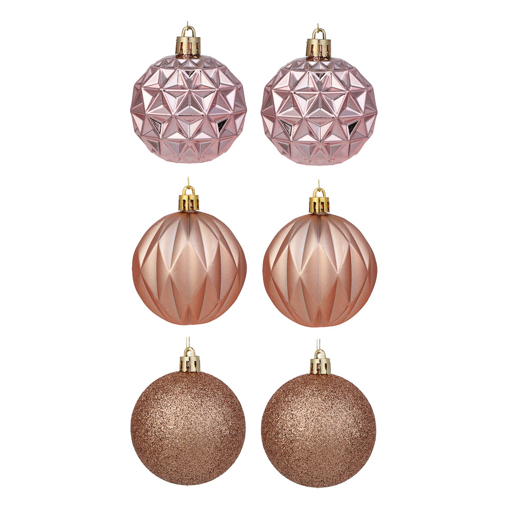 СНОУ БУМ Набор шаров 6 см, 6 шт, розовый, 26-173, арт.№ 373-590