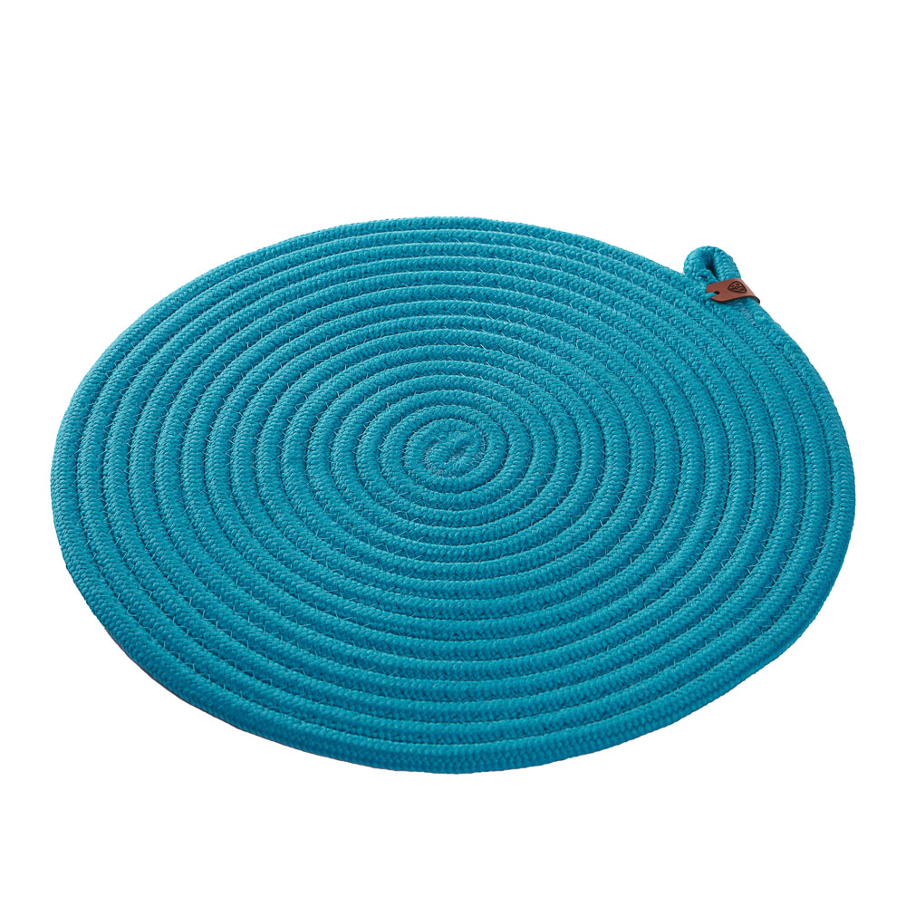 BY COLLECTION Карибы Подставка декоративная, d33см, 100% полиэстер, бирюзовый, арт.№ 496-023