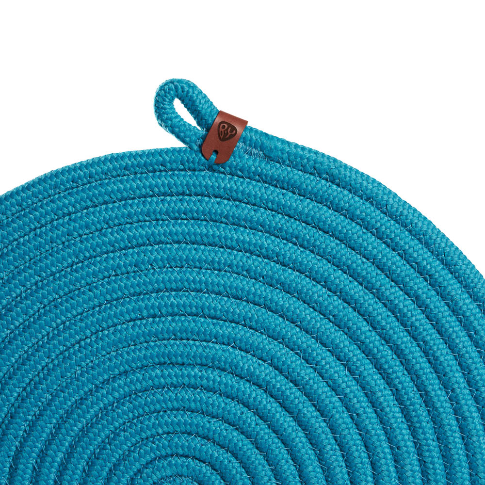 BY COLLECTION Карибы Подставка декоративная, d33см, 100% полиэстер, бирюзовый, арт.№ 496-023