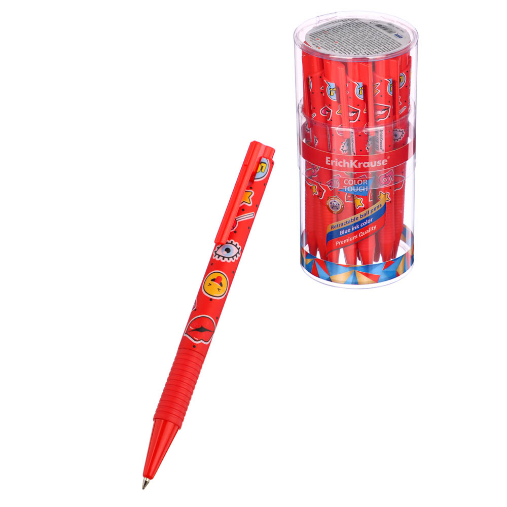 Erich Krause Авторучка шариковая синяя "Колортач Свит лав", тонир.корпус с принтом, 50745, арт.№ 626-051