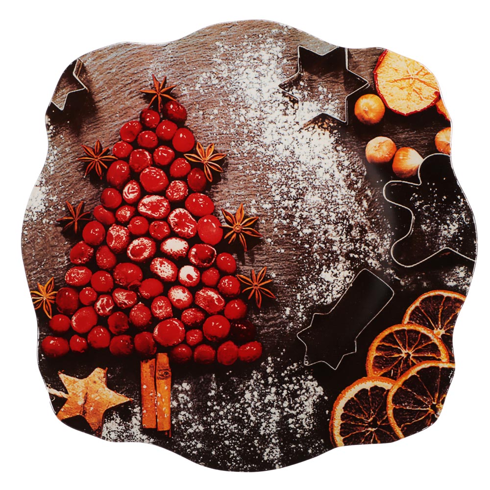 Ягодное ассорти Блюдо квадратное, 25см, стекло, арт.№ 820-792