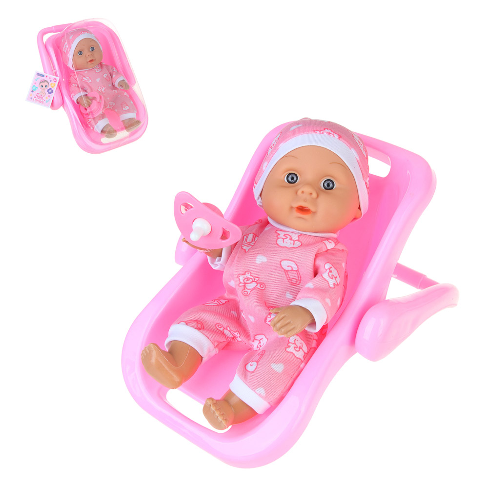 ИГРОЛЕНД Пупс 20 см в переноске 12х15х24см, PE, PP, PVC, арт.№ 436-122