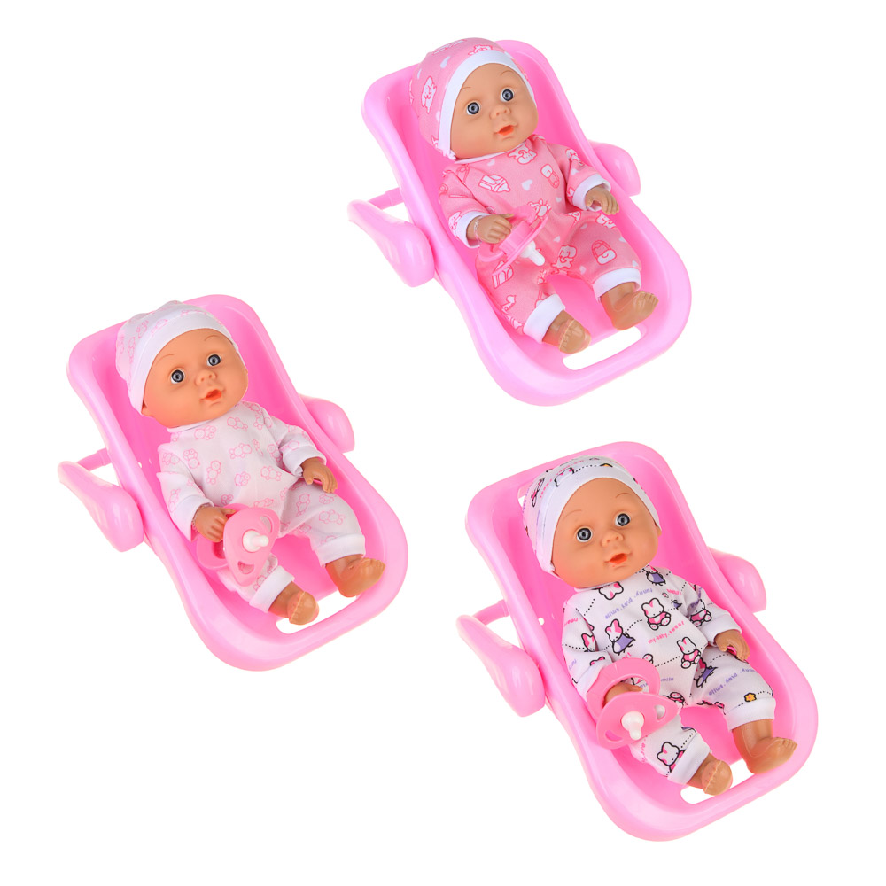 ИГРОЛЕНД Пупс 20 см в переноске 12х15х24см, PE, PP, PVC, арт.№ 436-122