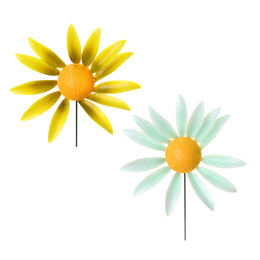 INBLOOM Фигурка на стержне Ромашка 19х2,5х71см, металл, пластик, арт.№ 153-005