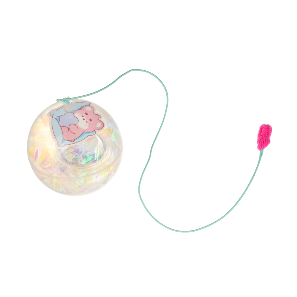 Игрушка мяч с блестками, каучук, PP, вода, d6,5см, 3хLR1130, 6 дизайнов, арт.№ 295-312