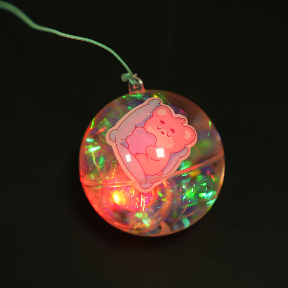Игрушка мяч с блестками, каучук, PP, вода, d6,5см, 3хLR1130, 6 дизайнов, арт.№ 295-312